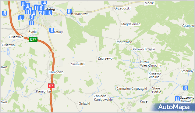 mapa Zagrzewo, Zagrzewo na mapie Targeo