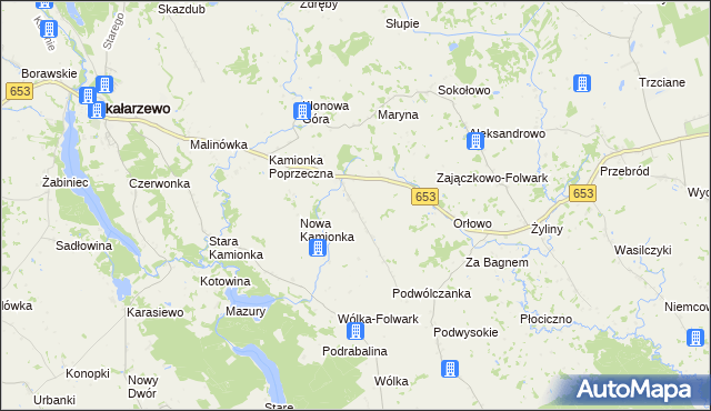 mapa Zajączkowo gmina Bakałarzewo, Zajączkowo gmina Bakałarzewo na mapie Targeo