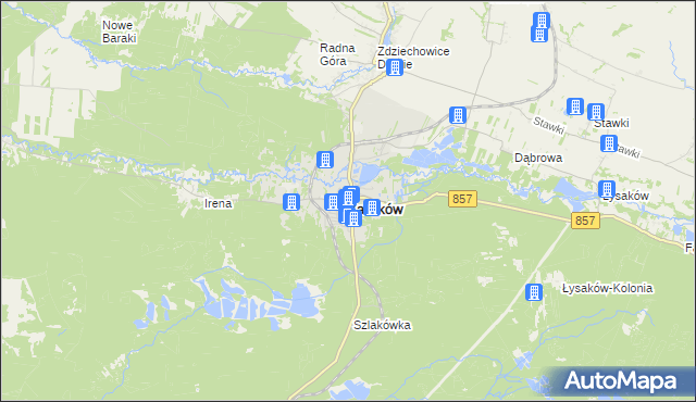 mapa Zaklików, Zaklików na mapie Targeo