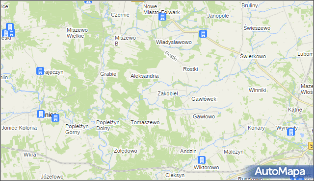 mapa Zakobiel, Zakobiel na mapie Targeo