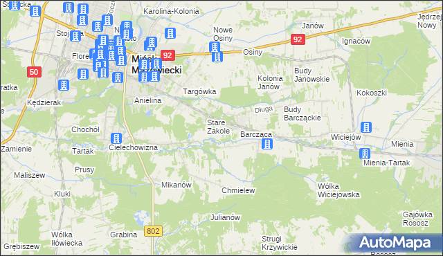 mapa Zakole-Wiktorowo, Zakole-Wiktorowo na mapie Targeo