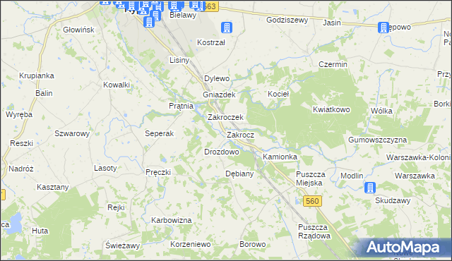 mapa Zakrocz, Zakrocz na mapie Targeo