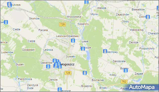 mapa Zakrucze, Zakrucze na mapie Targeo