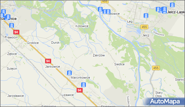 mapa Zakrzów gmina Oława, Zakrzów gmina Oława na mapie Targeo