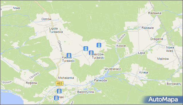 mapa Zakrzów Turawski, Zakrzów Turawski na mapie Targeo