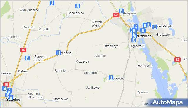 mapa Zakupie, Zakupie na mapie Targeo