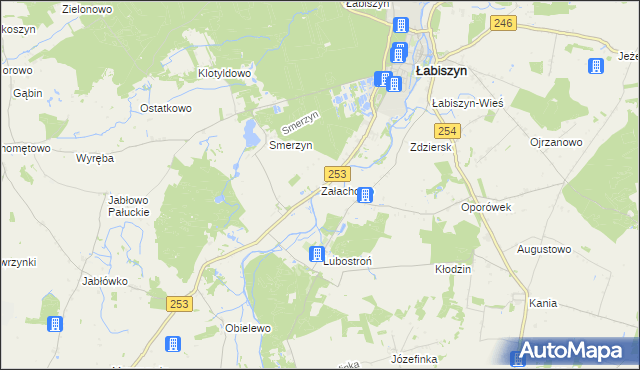 mapa Załachowo, Załachowo na mapie Targeo