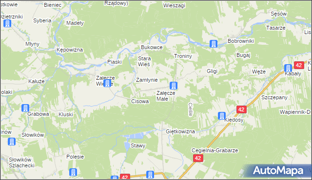 mapa Załęcze Małe, Załęcze Małe na mapie Targeo