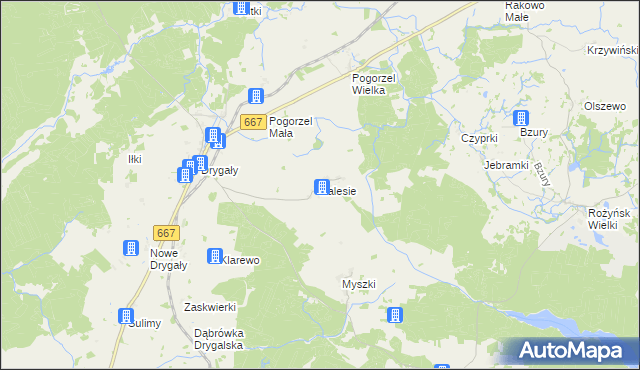 mapa Zalesie gmina Biała Piska, Zalesie gmina Biała Piska na mapie Targeo