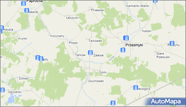 mapa Zalesie gmina Przesmyki, Zalesie gmina Przesmyki na mapie Targeo