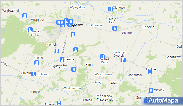 mapa Zalesie gmina Zagórów, Zalesie gmina Zagórów na mapie Targeo