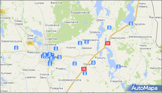 mapa Zaleskie gmina Sejny, Zaleskie gmina Sejny na mapie Targeo