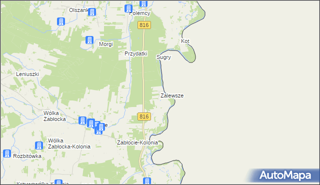 mapa Zalewsze, Zalewsze na mapie Targeo