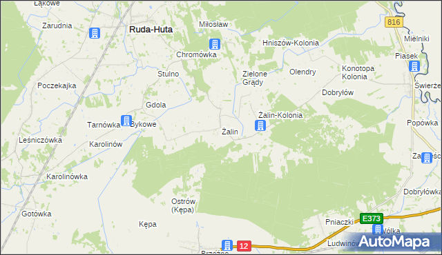 mapa Żalin, Żalin na mapie Targeo