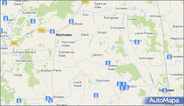 mapa Załszyn, Załszyn na mapie Targeo