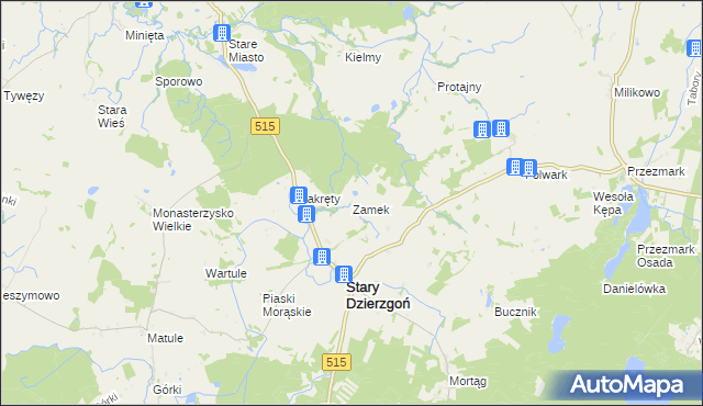 mapa Zamek gmina Stary Dzierzgoń, Zamek gmina Stary Dzierzgoń na mapie Targeo