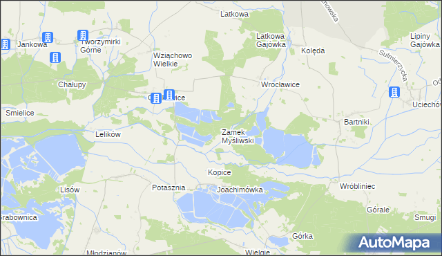 mapa Zamek Myśliwski, Zamek Myśliwski na mapie Targeo