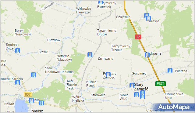 mapa Zamszany, Zamszany na mapie Targeo