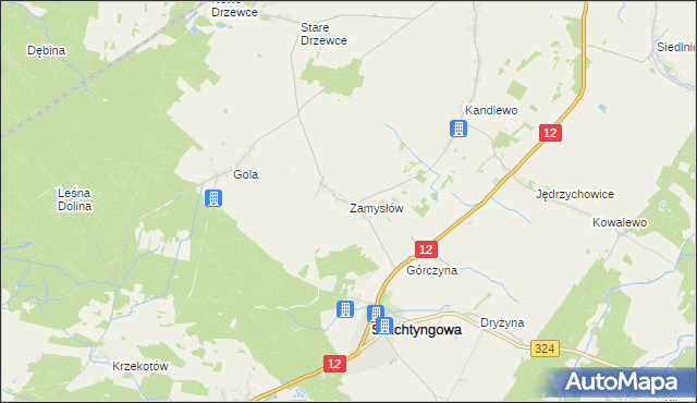 mapa Zamysłów, Zamysłów na mapie Targeo