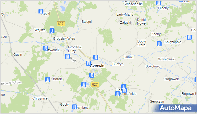 mapa Zaorze gmina Czerwin, Zaorze gmina Czerwin na mapie Targeo