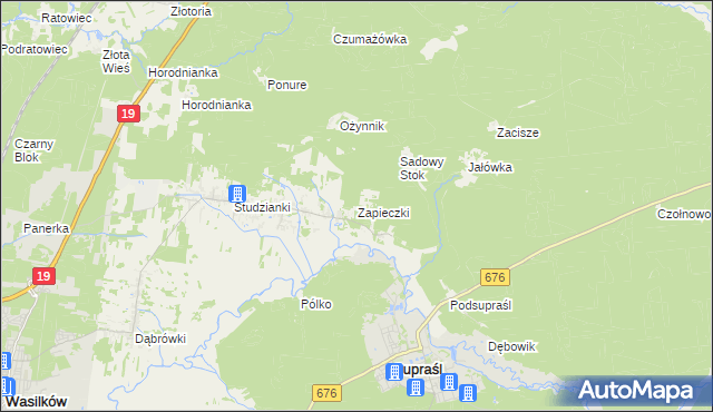 mapa Zapieczki, Zapieczki na mapie Targeo