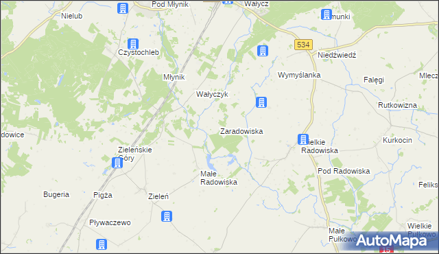 mapa Zaradowiska, Zaradowiska na mapie Targeo
