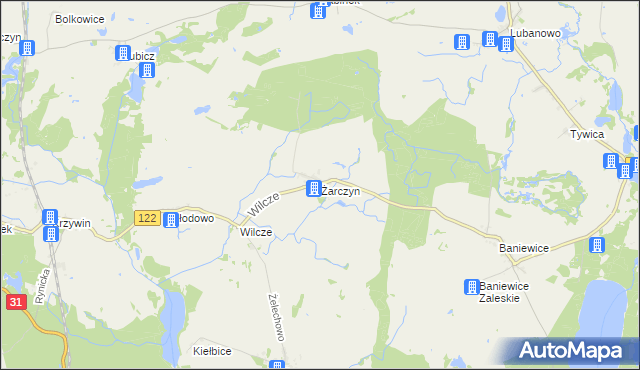 mapa Żarczyn gmina Widuchowa, Żarczyn gmina Widuchowa na mapie Targeo