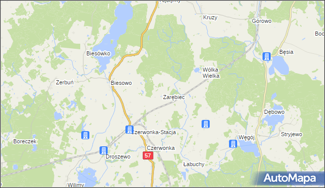 mapa Zarębiec, Zarębiec na mapie Targeo