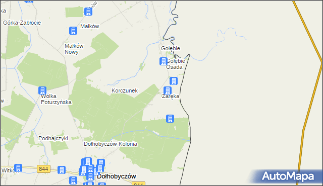 mapa Zaręka, Zaręka na mapie Targeo