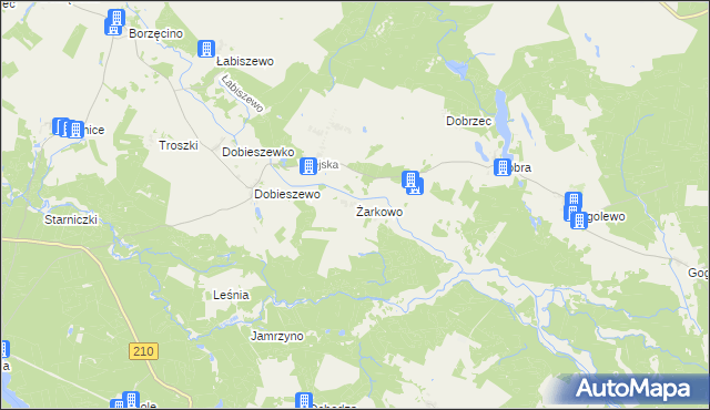 mapa Żarkowo, Żarkowo na mapie Targeo