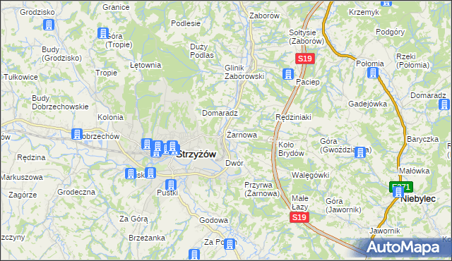 mapa Żarnowa, Żarnowa na mapie Targeo