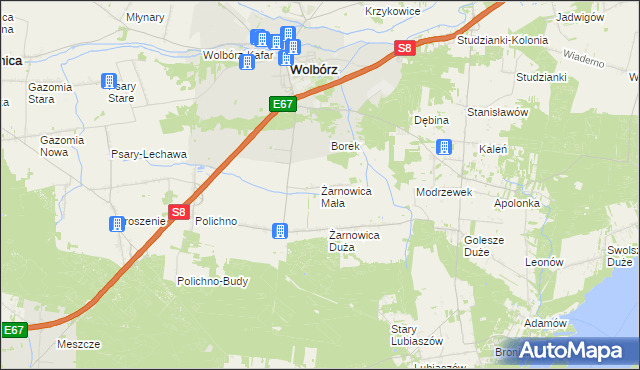 mapa Żarnowica Mała, Żarnowica Mała na mapie Targeo