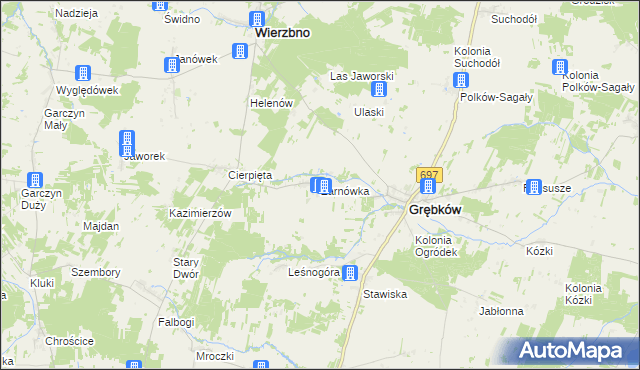 mapa Żarnówka gmina Grębków, Żarnówka gmina Grębków na mapie Targeo