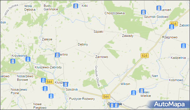 mapa Żarnowo gmina Grudusk, Żarnowo gmina Grudusk na mapie Targeo