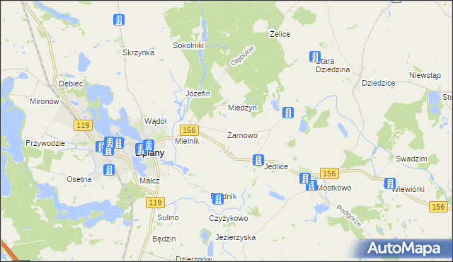 mapa Żarnowo gmina Lipiany, Żarnowo gmina Lipiany na mapie Targeo