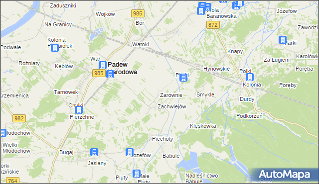 mapa Zarównie, Zarównie na mapie Targeo