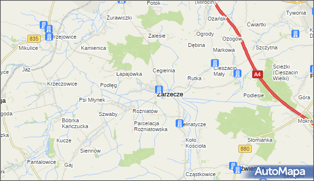 mapa Zarzecze powiat przeworski, Zarzecze powiat przeworski na mapie Targeo