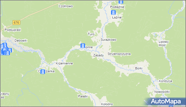 mapa Zasady gmina Gródek, Zasady gmina Gródek na mapie Targeo