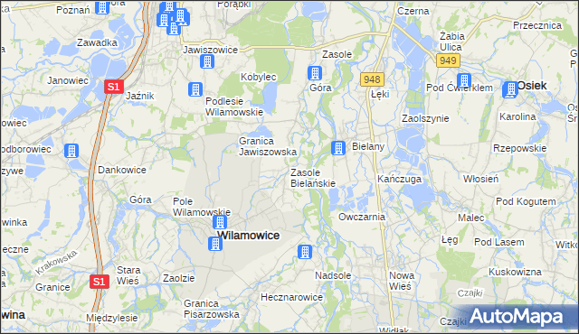 mapa Zasole Bielańskie, Zasole Bielańskie na mapie Targeo