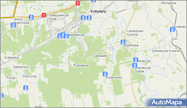 mapa Zastawek, Zastawek na mapie Targeo