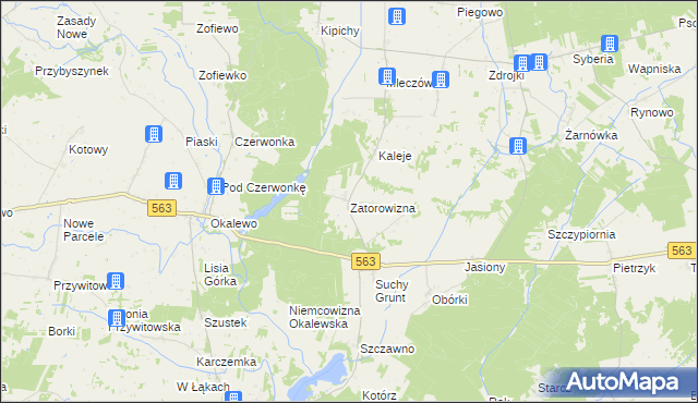 mapa Zatorowizna, Zatorowizna na mapie Targeo