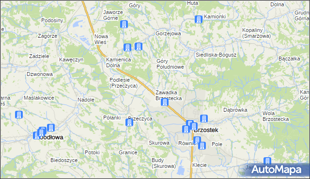 mapa Zawadka Brzostecka, Zawadka Brzostecka na mapie Targeo