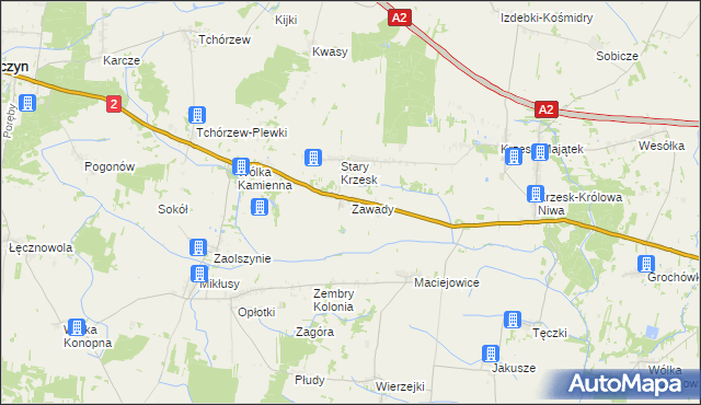 mapa Zawady gmina Zbuczyn, Zawady gmina Zbuczyn na mapie Targeo