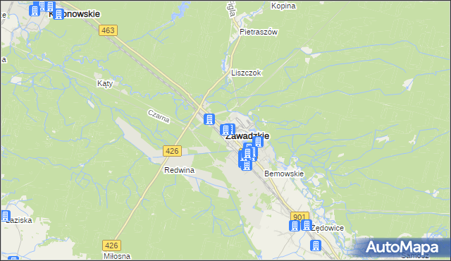 mapa Zawadzkie, Zawadzkie na mapie Targeo