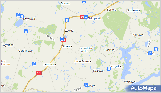 mapa Zawdzka Wola, Zawdzka Wola na mapie Targeo