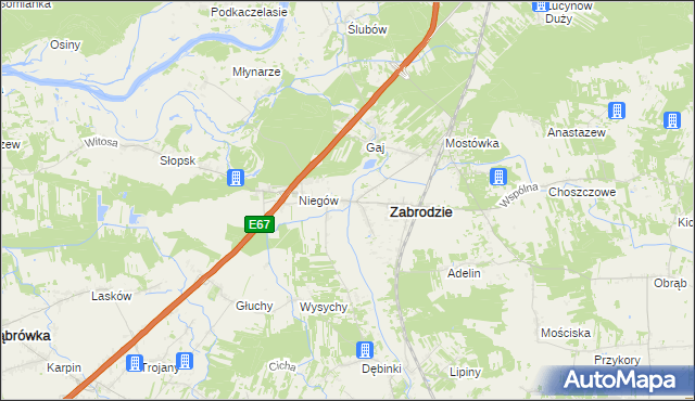 mapa Zazdrość gmina Zabrodzie, Zazdrość gmina Zabrodzie na mapie Targeo