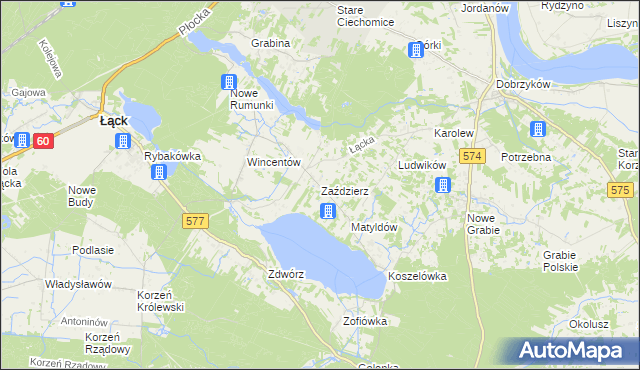 mapa Zaździerz, Zaździerz na mapie Targeo