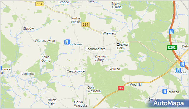 mapa Zbaków Górny, Zbaków Górny na mapie Targeo