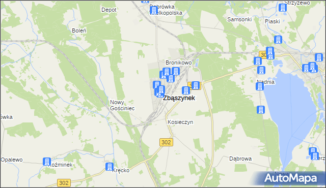 mapa Zbąszynek, Zbąszynek na mapie Targeo