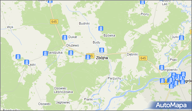 mapa Zbójna, Zbójna na mapie Targeo